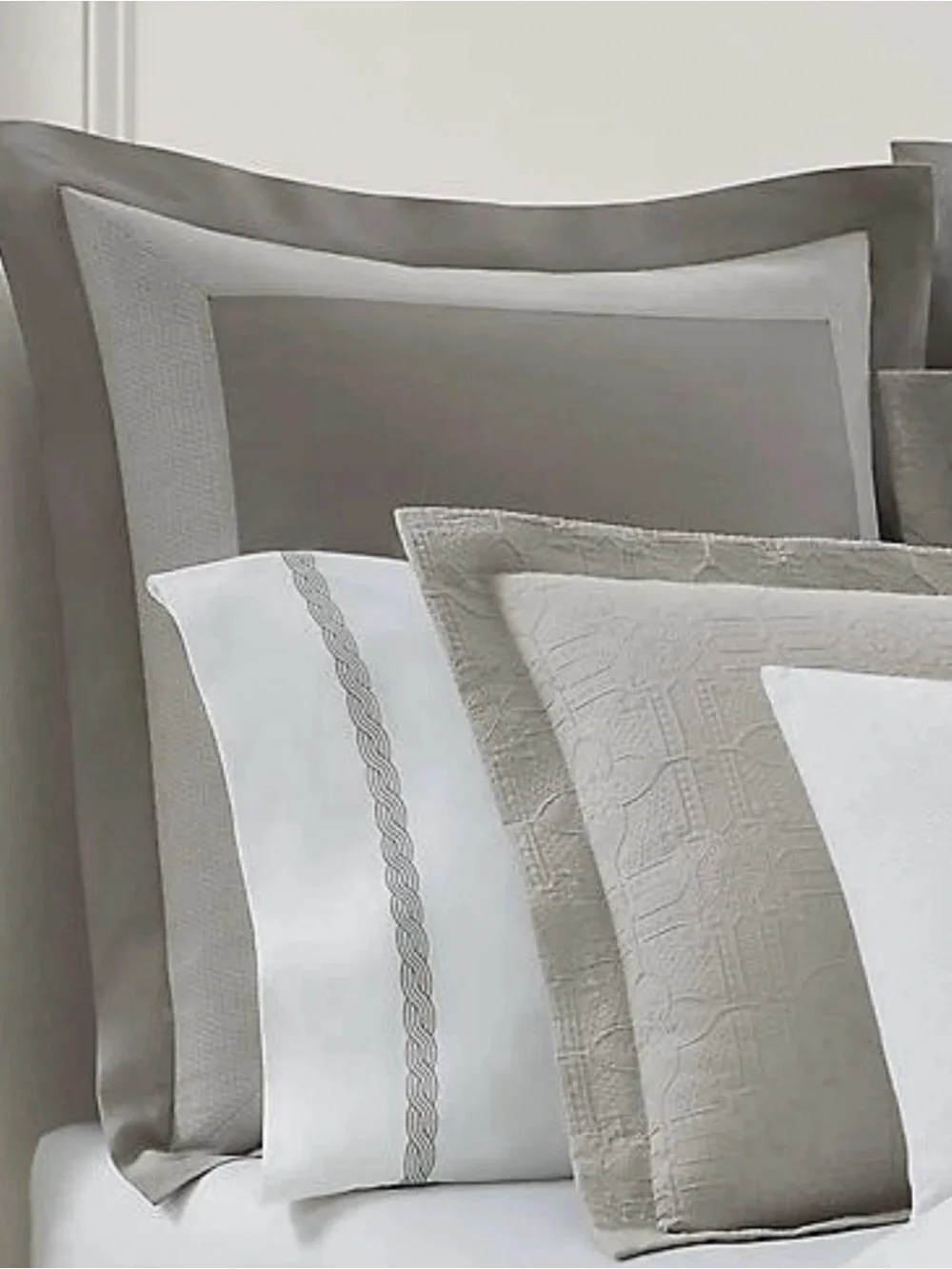 Lauren Ralph Lauren Sascha Stone Grey Euro Pillow Sham Cotton NEW $135